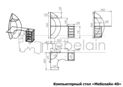 размеры компьютерного стола Мебелайн-40