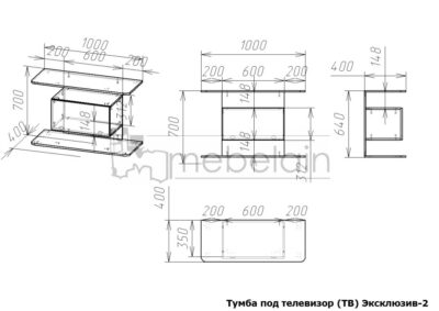 размеры тумбы Эксклюзив Мебелайн-2