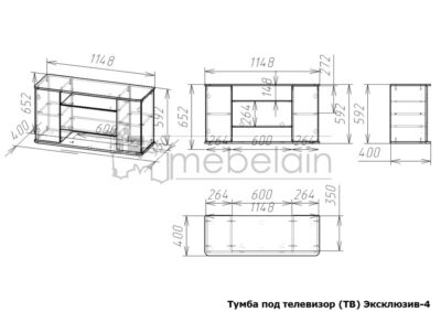 размеры тумбы Эксклюзив Мебелайн-4