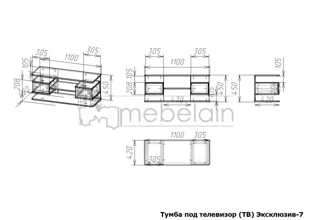 размеры тумбы Эксклюзив Мебелайн-7 размеры тумбы Эксклюзив Мебелайн-7