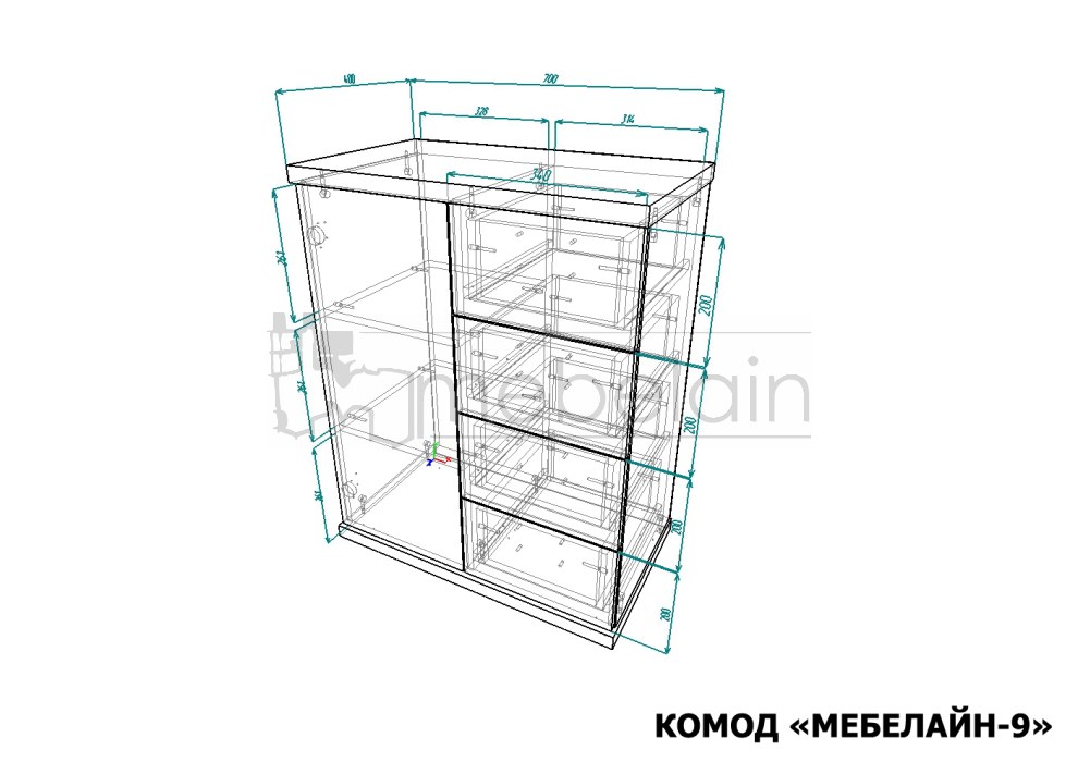 размеры-Комод Мебелайн-9 размеры Комод Мебелайн