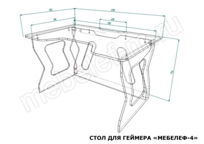 Стол для геймера Мебелеф 4 размеры